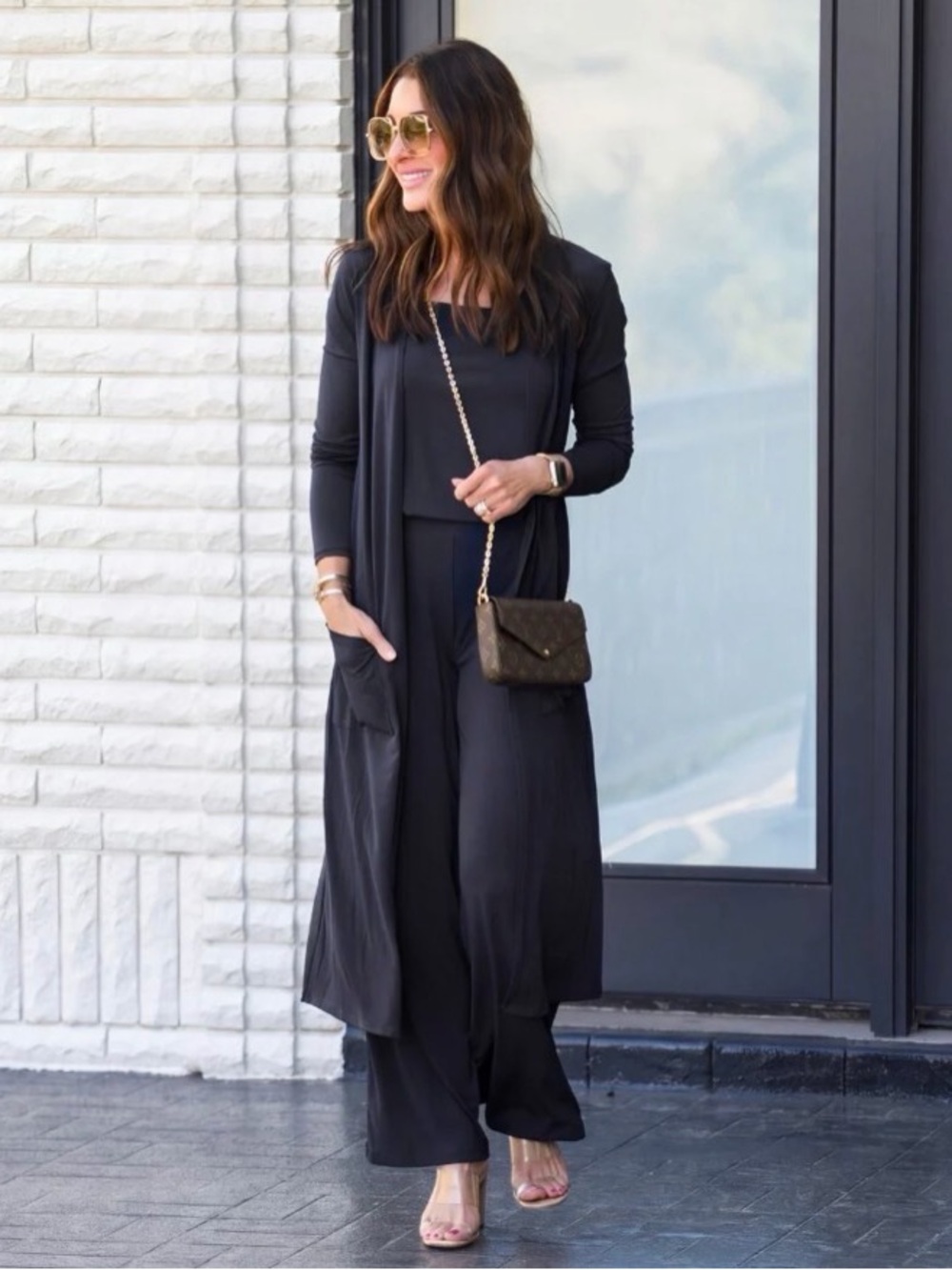 Travel Lounge Set 3 Piece- Long Cardigan, Tank Top, Wide Leg Pants NWT medium